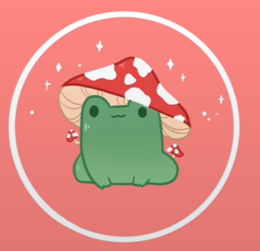 my profile picture, a frog with a cute mushroom hat